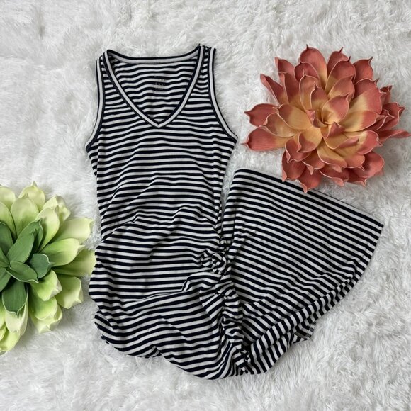 ✨ A New Day Target Women’s Rib Knit Side Ruched Dress Navy Blue XS - Like New! - Picture 2 of 7